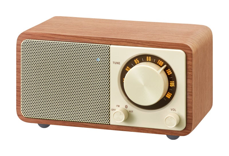 Sangean WR-7WL Wood Cabinet Mini Bluetooth Speaker with FM Tuner and Aux-in Walnut/Wood - Image 2